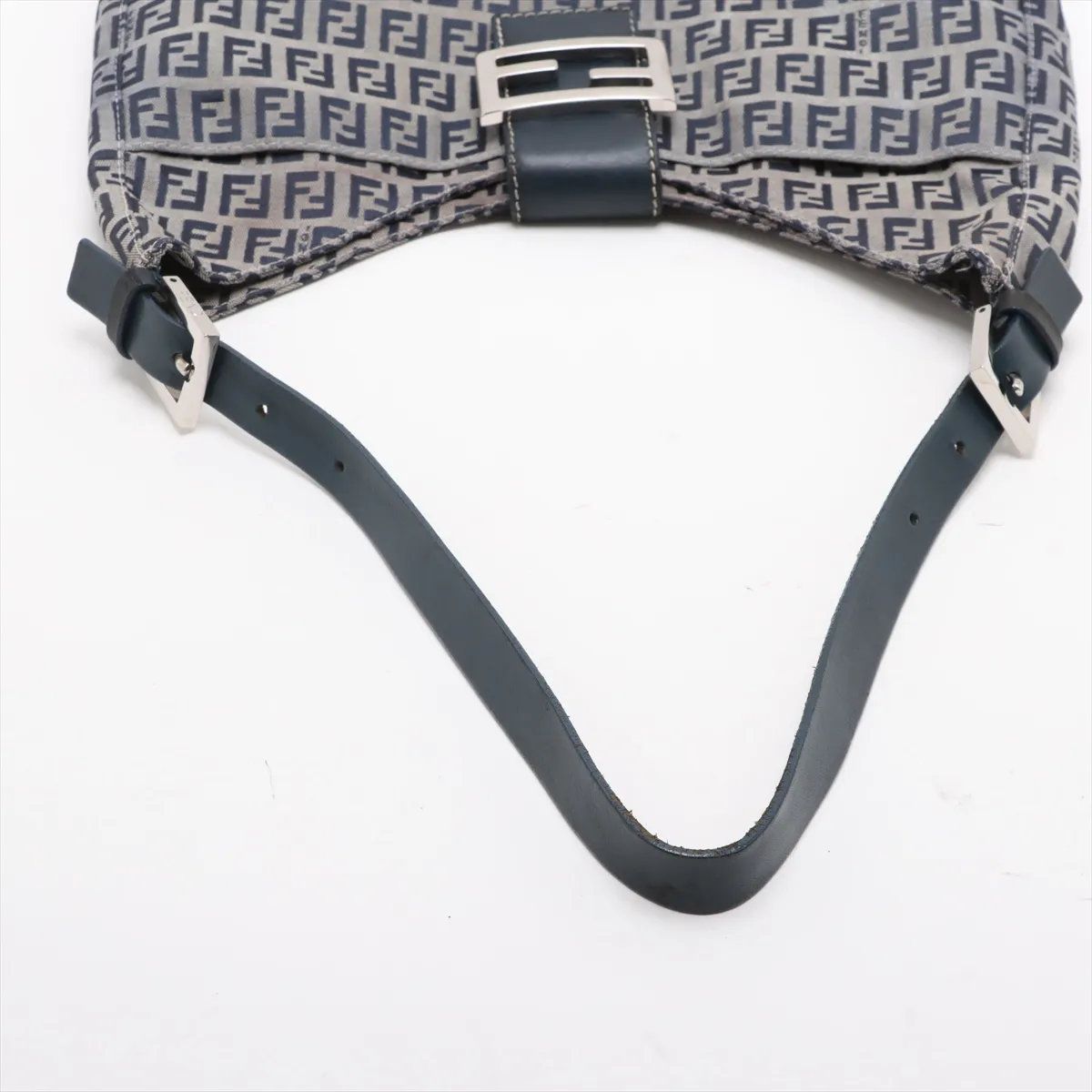 Fendi Zucchino Mamma Bucket Leather Shoulder Bag Hand Navy — view 5