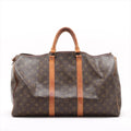 Louis Vuitton Monogram Keepall 50 Leather Boston Bag Tote Carry