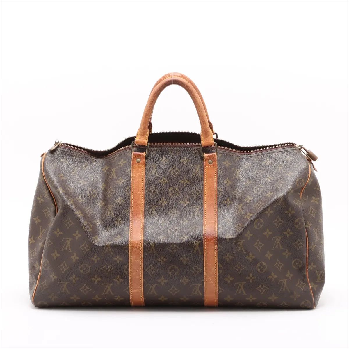 Louis Vuitton Monogram Keepall 50 Leather Boston Bag Tote Carry — view 2