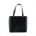 Louis Vuitton Monogram Matt Stockton Blue Leather Tote Shoulder Hand