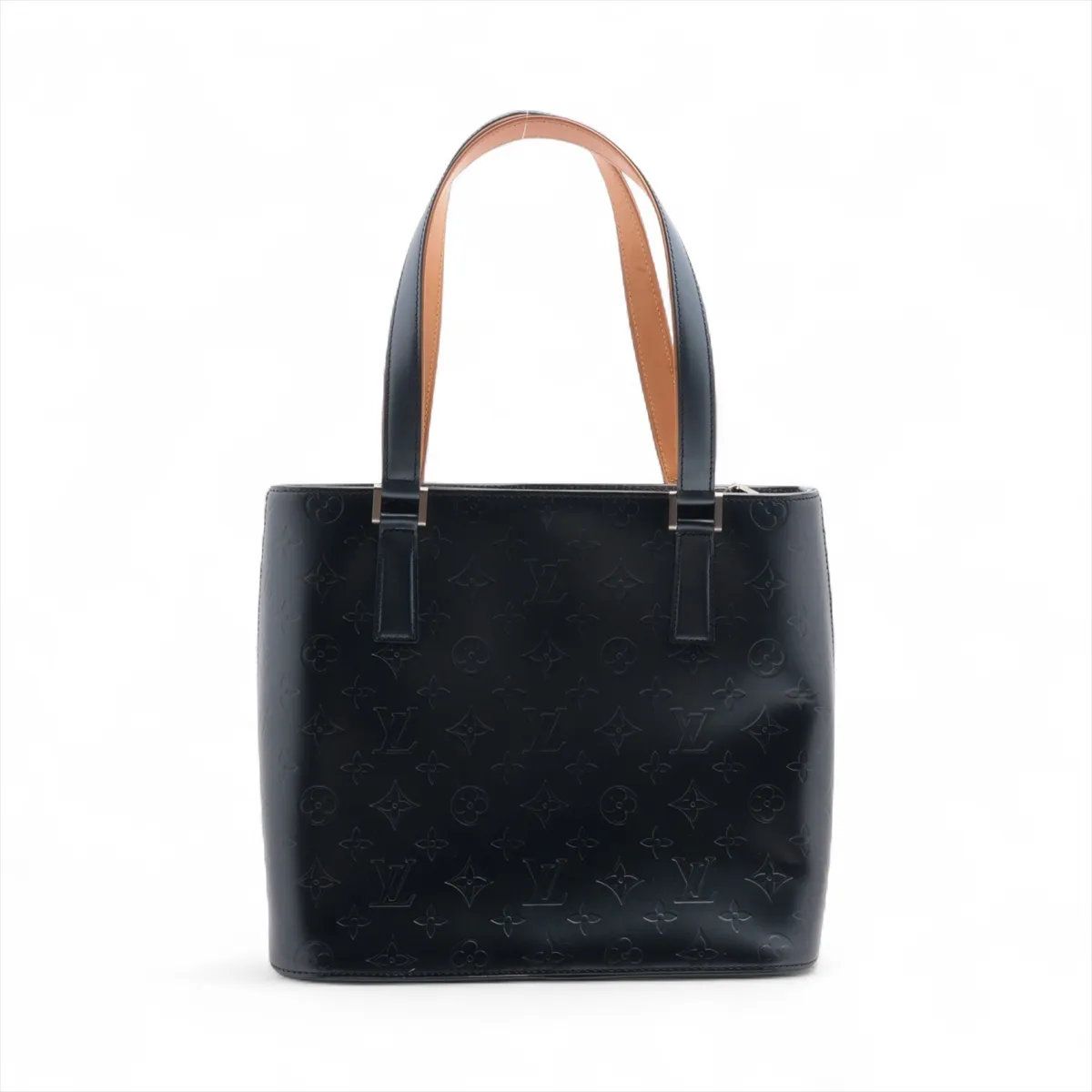 Louis Vuitton Monogram Matt Stockton Blue Leather Tote Shoulder Hand — view 2