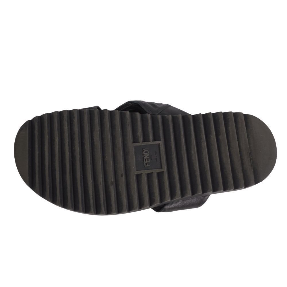 Fendi Sandals FF Logo Zucchini Slide Leather — view 8