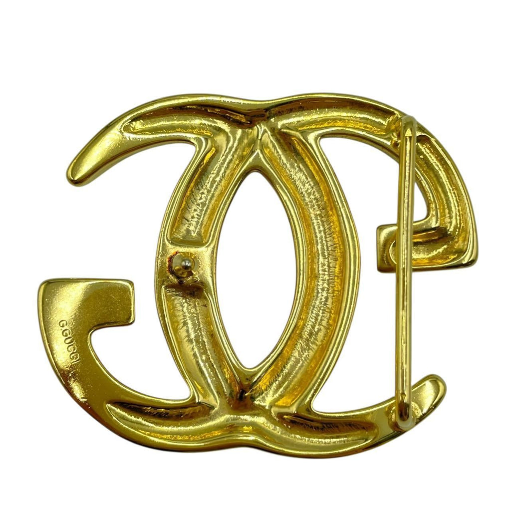 Gucci Buckle Gold GG Logo on Belt — view 2