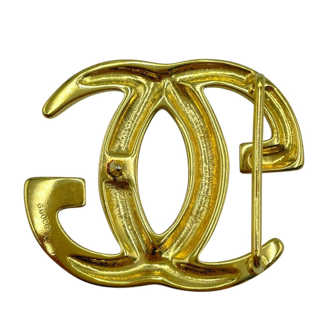 Gucci Buckle Gold GG Logo on Belt — view 2