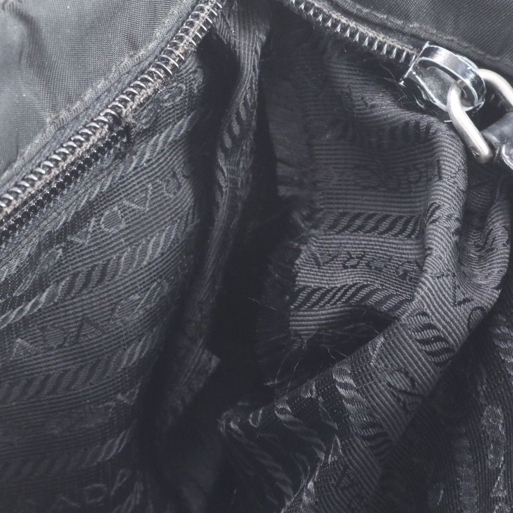 Prada Tessuto Nylon Triangle Logo Leather Shoulder Bag Crossbody Messenger Tote — view 8