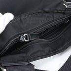 Prada Tessuto Nylon Triangle Logo Leather Shoulder Bag Crossbody Messenger Tote — view 9