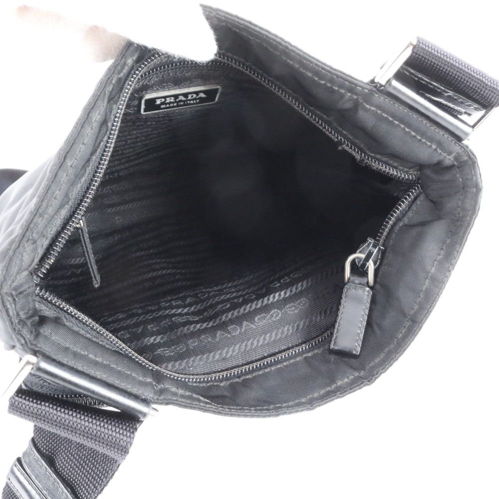 Prada Tessuto Nylon Triangle Logo Leather Shoulder Bag Crossbody Messenger Tote — view 7