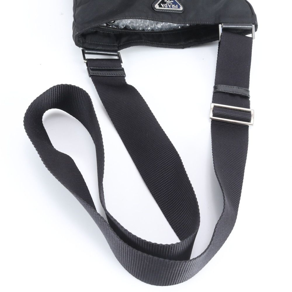 Prada Tessuto Nylon Triangle Logo Leather Shoulder Bag Crossbody Messenger Tote — view 2