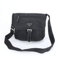 Prada Tessuto Nylon Triangle Logo Leather Shoulder Bag Crossbody Messenger