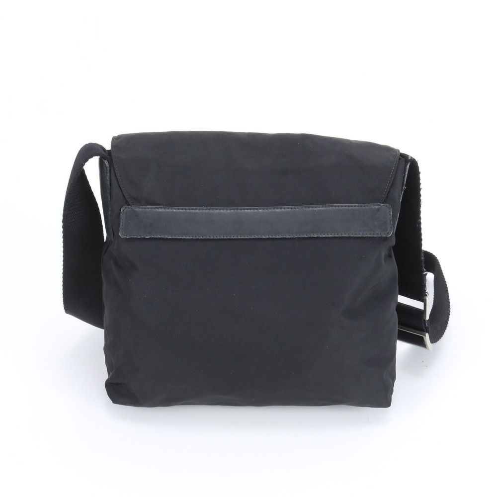 Prada Tessuto Nylon Triangle Logo Leather Shoulder Bag Crossbody Messenger — view 2