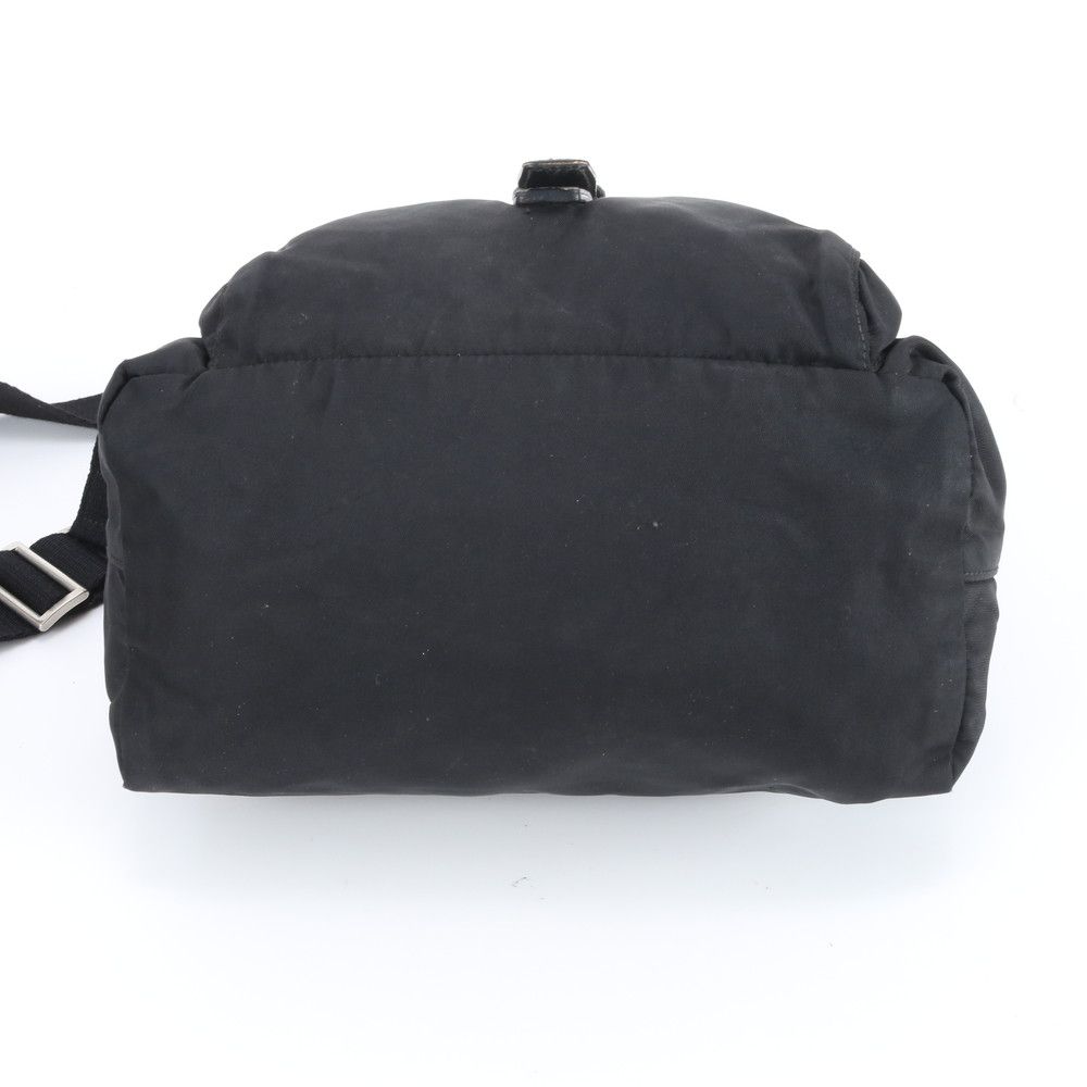 Prada Tessuto Nylon Triangle Logo Leather Shoulder Bag Crossbody Messenger — view 6