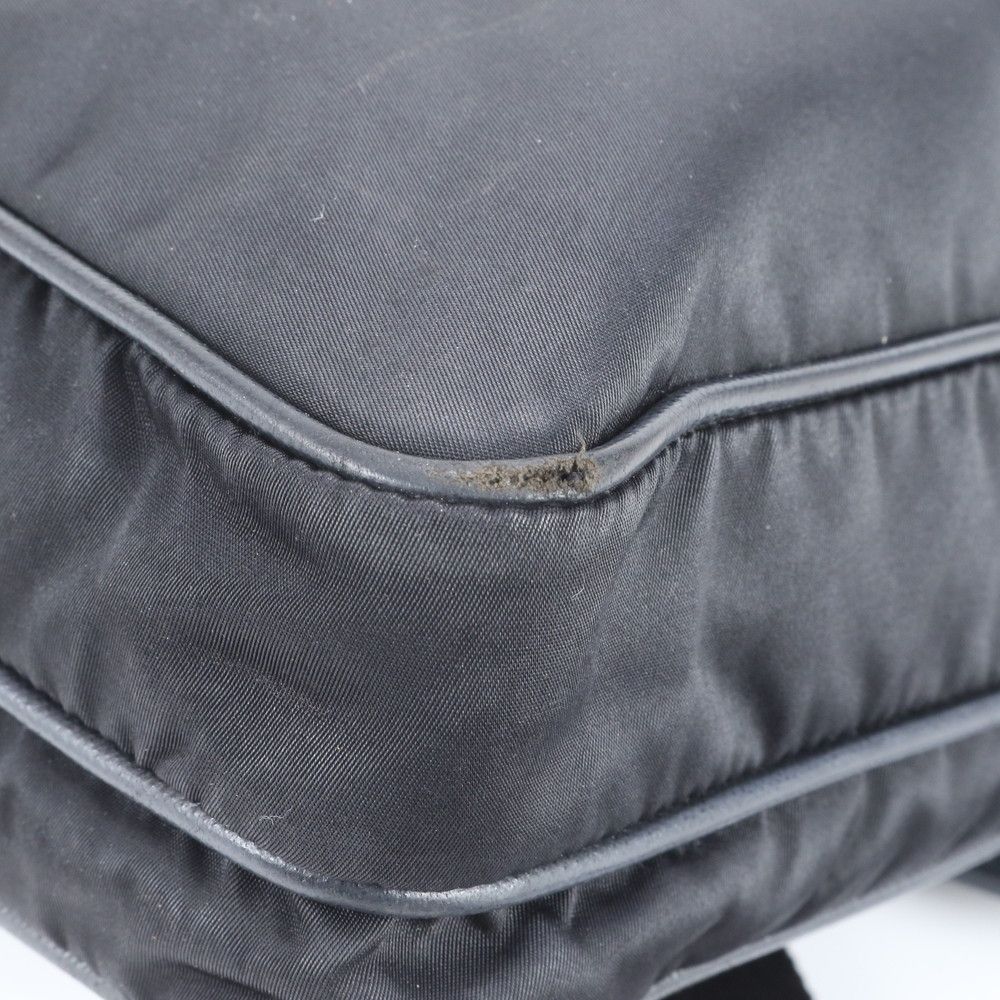 Prada Tessuto Nylon Leather Shoulder Bag Crossbody Messenger Business Black — view 9