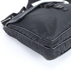 Prada Tessuto Nylon Leather Shoulder Bag Crossbody Messenger Business Black — view 6