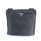 Prada Tessuto Nylon Leather Shoulder Bag Crossbody Messenger Business Black — view 3