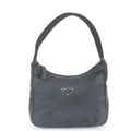 Prada Tessuto Nylon Triangle Logo Handbag Tote Black