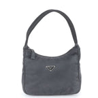 Prada Tessuto Nylon Triangle Logo Handbag Tote Black