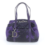 Dior Cannage Leather Tote Shoulder Hand Silver