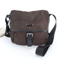 Prada Tessuto Nylon Triangle Logo Leather Shoulder Bag Crossbody Messenger
