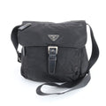 Prada Tessuto Nylon Triangle Logo Leather Shoulder Bag Crossbody Messenger