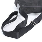 Prada Tessuto Nylon Triangle Logo Leather Shoulder Bag Crossbody Messenger — view 2