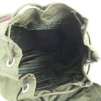 Prada Tessuto Nylon Triangle Logo Leather Backpack Shoulder — view 7