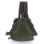 Prada Tessuto Nylon Triangle Logo Leather Backpack Shoulder — view 3