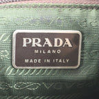 Prada Tessuto Nylon Triangle Logo Leather Backpack Shoulder — view 9