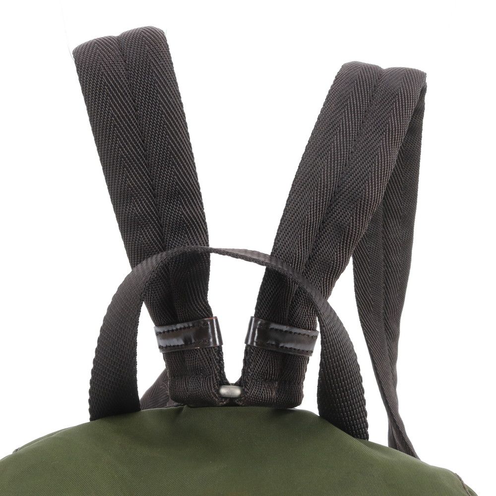 Prada Tessuto Nylon Triangle Logo Leather Backpack Shoulder — view 2