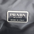 Prada Tessuto Nylon Triangle Logo Leather Shoulder Bag Crossbody — view 8