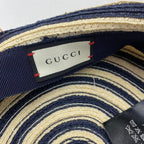 Gucci Hat Beret Straw Hat Beige Black — view 4