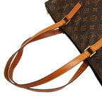 Louis Vuitton Monogram Cabas Mezzo Tote Shoulder Bag Brown Leather — view 8