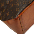 Louis Vuitton Monogram Cabas Mezzo Tote Shoulder Bag Brown Leather — view 5