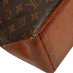 Louis Vuitton Monogram Cabas Mezzo Tote Shoulder Bag Brown Leather — view 7