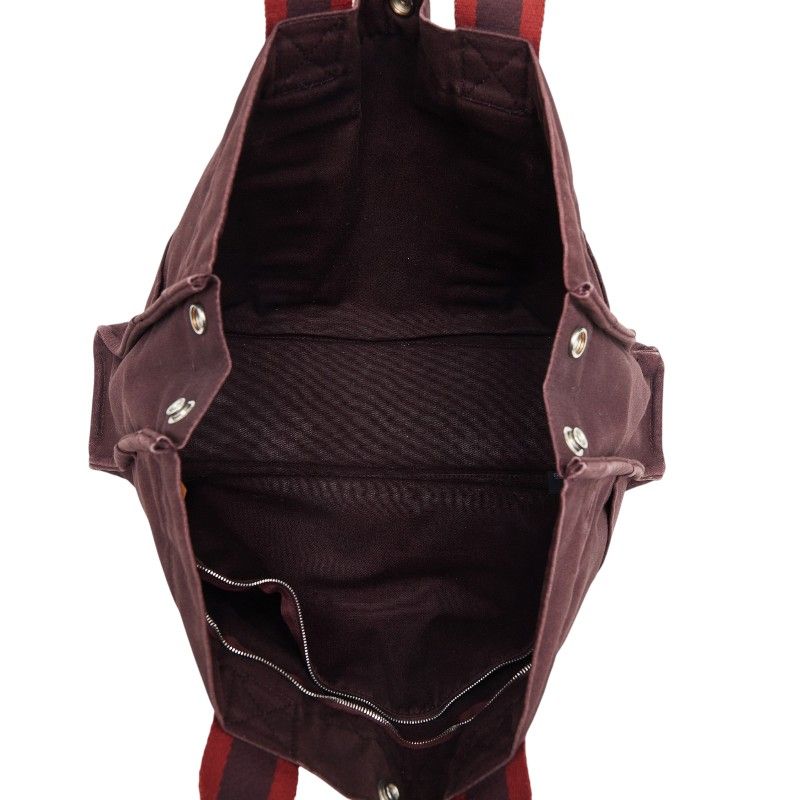 Hermes Fourre Tout MM Tote Wine Red Canvas — view 8