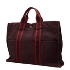 Hermes Fourre Tout MM Tote Wine Red Canvas — view 2