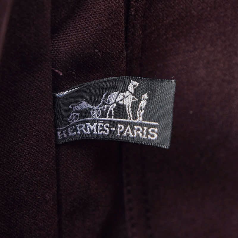 Hermes Fourre Tout MM Tote Wine Red Canvas — view 9