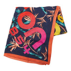Louis Vuitton Etole Hawaiian Lily Shawl Large Navy Multicolor Silk Wool 1- Scarf — view 2