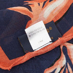 Louis Vuitton Etole Hawaiian Lily Shawl Large Navy Multicolor Silk Wool 1- Scarf — view 5