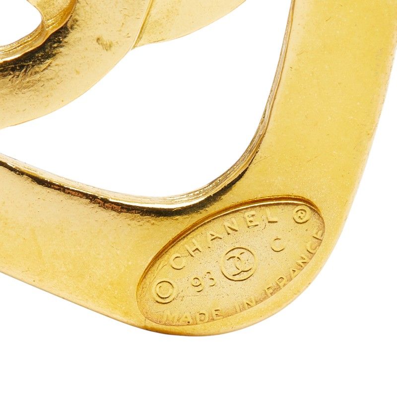 Chanel CC Logo Vintage Diamond Brooch 93 Gold Blue Plated — view 3