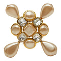 Chanel Vintage Brooch Gold Plated Faux Pearl Bijuu