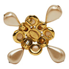 Chanel Vintage Brooch Gold Plated Faux Pearl Bijuu — view 2