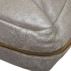 Prada Logo Tote Shoulder Bag 2-Way Silver Gray Leather — view 6
