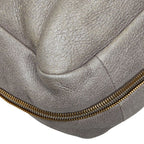 Prada Logo Tote Shoulder Bag 2-Way Silver Gray Leather — view 7
