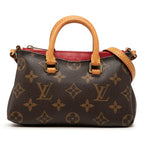Louis Vuitton Monogram Nano Pallas Mini 2-Way Shoulder Bag Brown Cerise