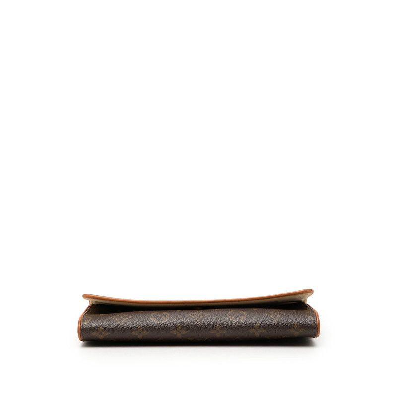 Louis Vuitton Monogram Pochette Twin GM Crossbody Shoulder Bag Brown Leather — view 3