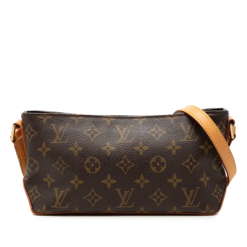 Louis Vuitton Monogram Trotteur Crossbody Shoulder Bag Brown Leather