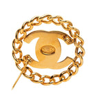 Chanel CC Logo Turnlock Chain Motif Brooch Gold Plated — view 3