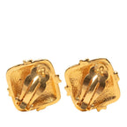 Chanel Vintage CC Logo Diamond Earrings Gold — view 2