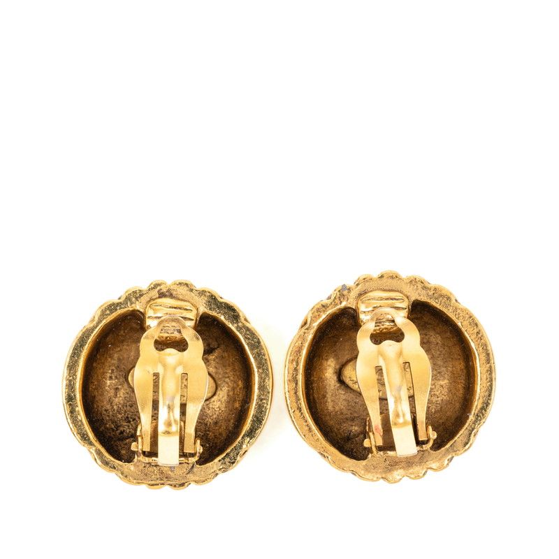 Chanel Vintage CC Logo Earrings Gold Plated — view 2