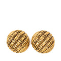 Chanel Vintage CC Logo Earrings Gold Plated